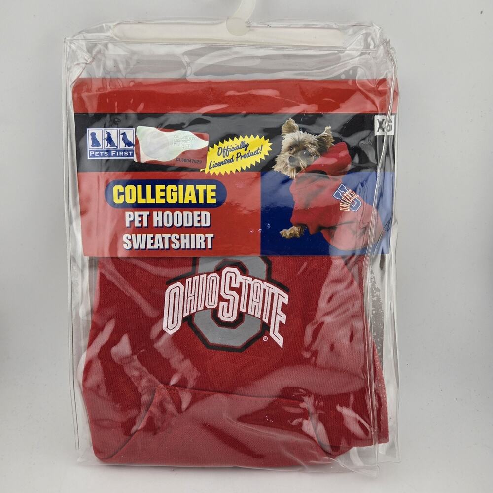 Ohio State Buckeyes Dog Hoodie Sweatshirt Size New Pets First Collegiate